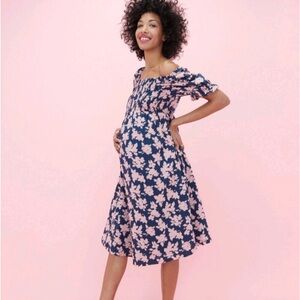 The‎ Nines by HATCH Elbow Sleeve Cotton
Maternity Dress Blue Floral S-xs